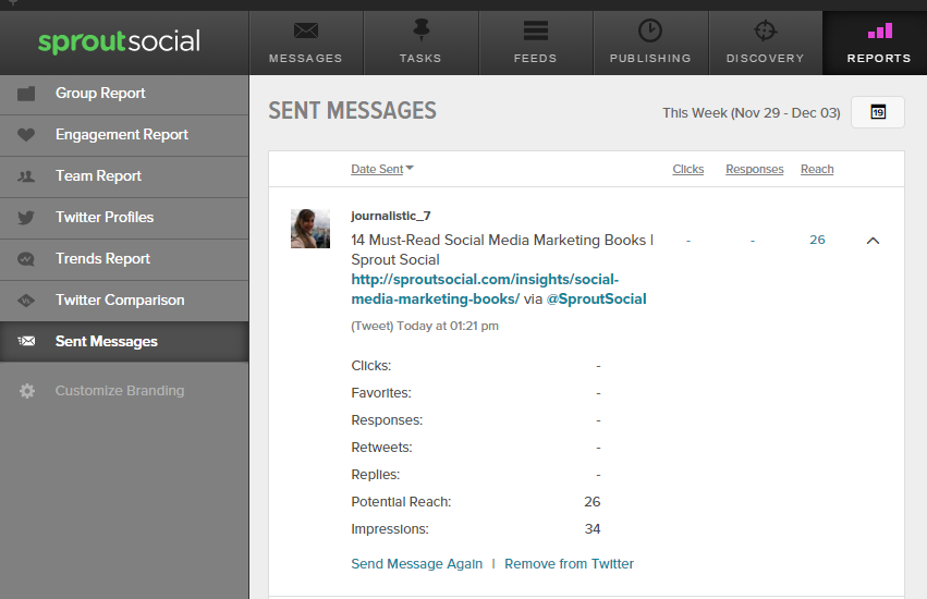 SPROUTSOCIAL- REPORTS- SENT MESSAGES - SENT AGAIN