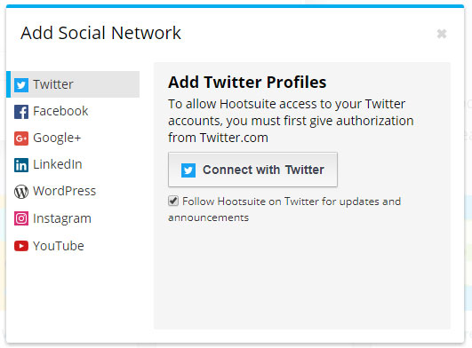 connect supported networks hootsuite