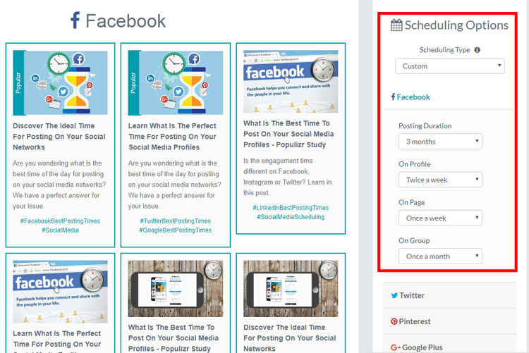 social media scheduling posting automation populizr vs sprout social