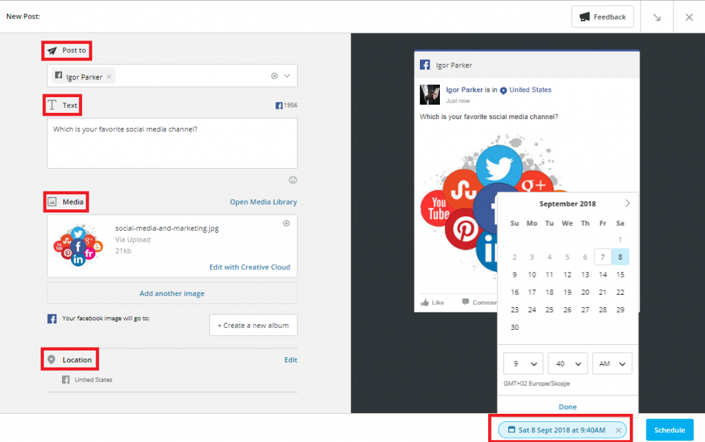 scheduling posts with Hootsuite